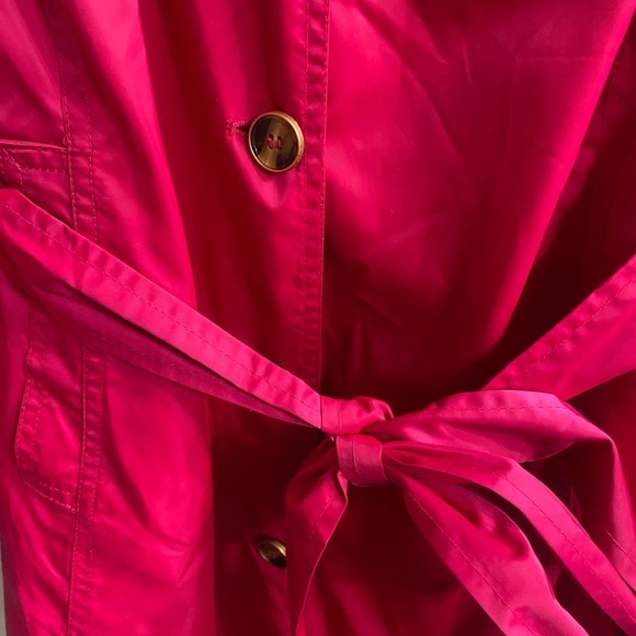 Chico's Vibrant Hot Pink Trench Coat with Tie Belt - Picture 3 of 11